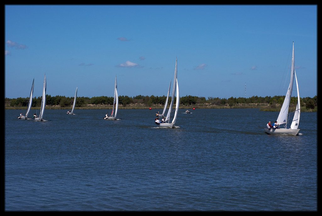 Veleros en una regata en Nordelta