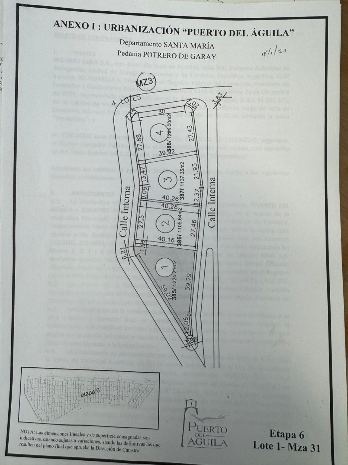 Terreno en venta · Puerto del Aguila Country Nautico, Los Molinos, Calamuchita, Córdoba