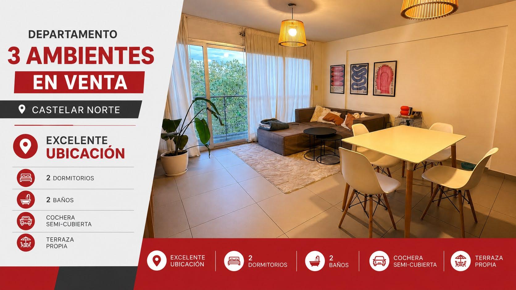 Departamento en venta · Castelar Norte, Castelar, Morón, GBA Oeste, Provincia de Buenos Aires