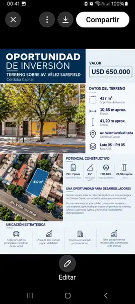 Terreno en venta · Guemes, Córdoba Capital, Córdoba