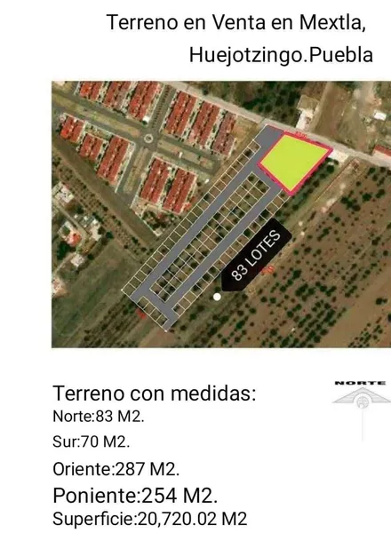 Lote en venta · La Joya de Santiago Mextla, Huejotzingo, Puebla