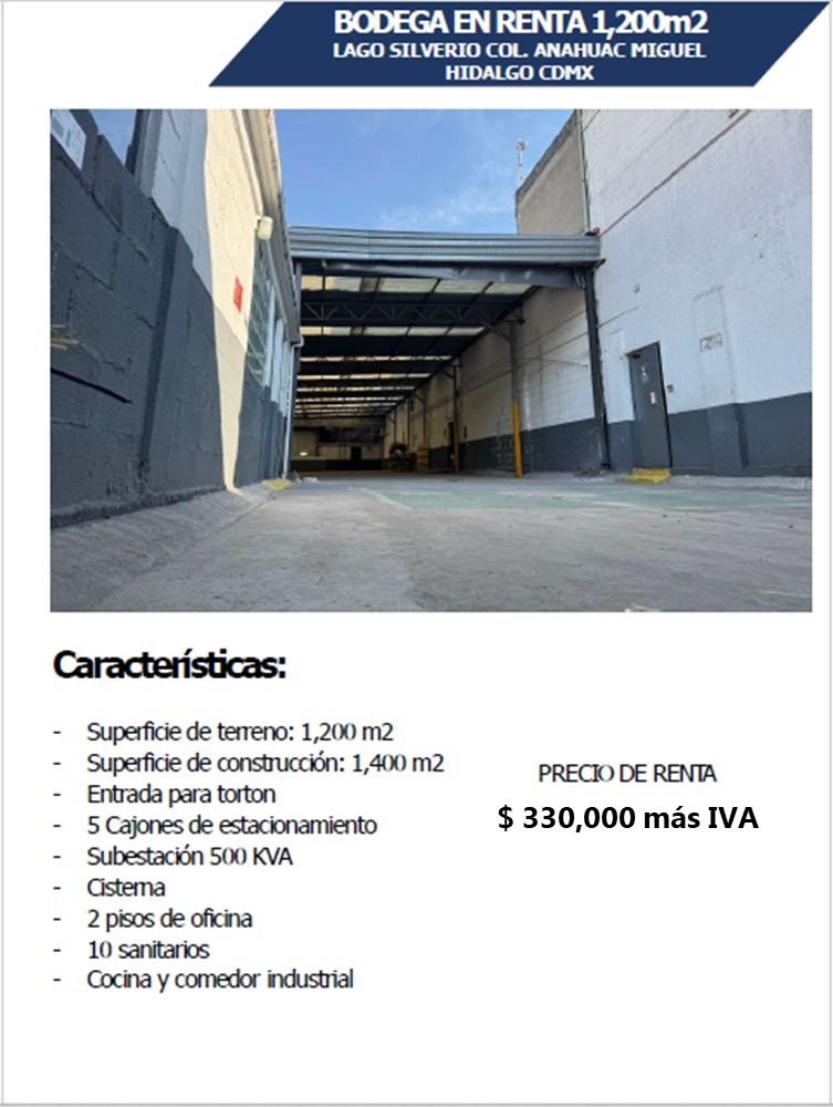 Bodega en renta · Anahuac I Sección, Anahuac, Miguel Hidalgo, Ciudad de México