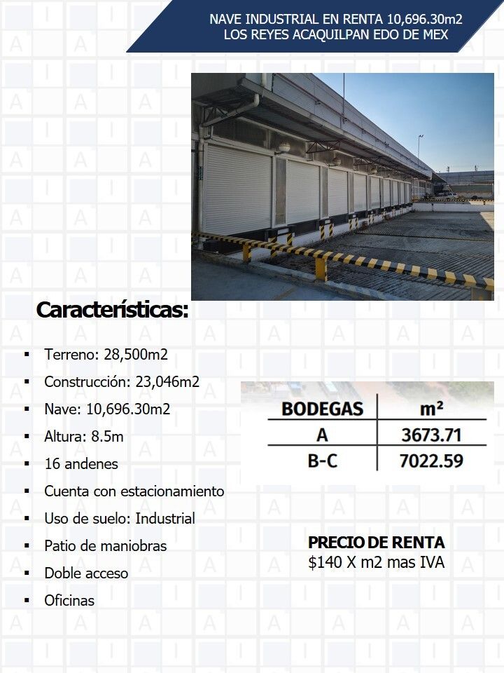 Nave industrial en renta · Los Reyes Acaquilpan Centro, La Paz, Estado de México
