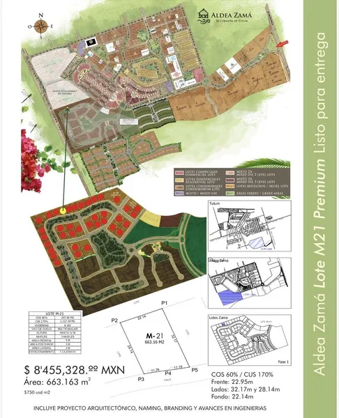 Lote en venta · Aldea Zama, Tulum, Quintana Roo