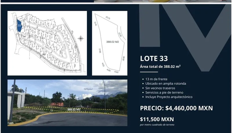 Lote en venta · El Barrial, Santiago, Nuevo León
