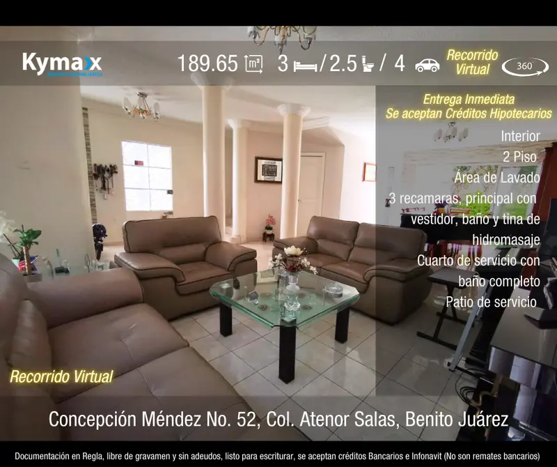 Casa en venta · Atenor Salas, Benito Juárez, Ciudad de México