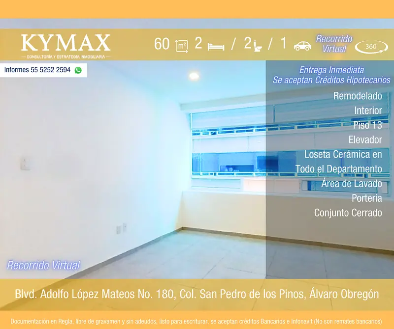 Departamento en venta · San Pedro de los Pinos, Álvaro Obregón, Ciudad de México