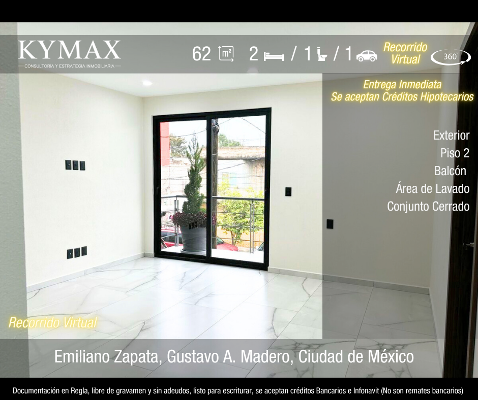 Departamento en venta · Emiliano Zapata, Gustavo A. Madero, Ciudad de México