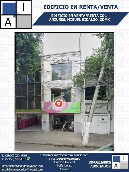 Edificio en renta · Anzures, Miguel Hidalgo, Ciudad de México