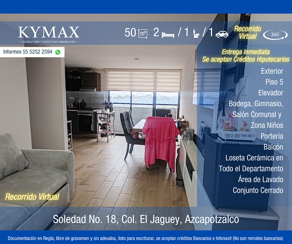 Departamento en venta · El Jagüey, Azcapotzalco, Ciudad de México