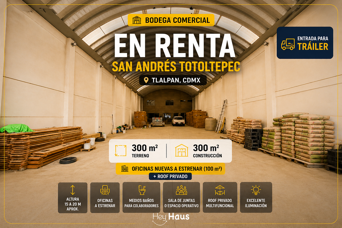 Bodega en renta · San Andrés Totoltepec, Tlalpan, Ciudad de México