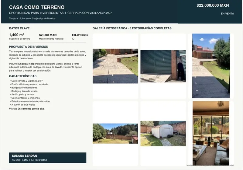 Lote en venta · Locaxco, Cuajimalpa de Morelos, Ciudad de México