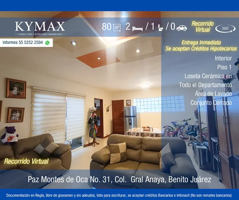 Departamento en venta · General Anaya, Benito Juárez, Ciudad de México