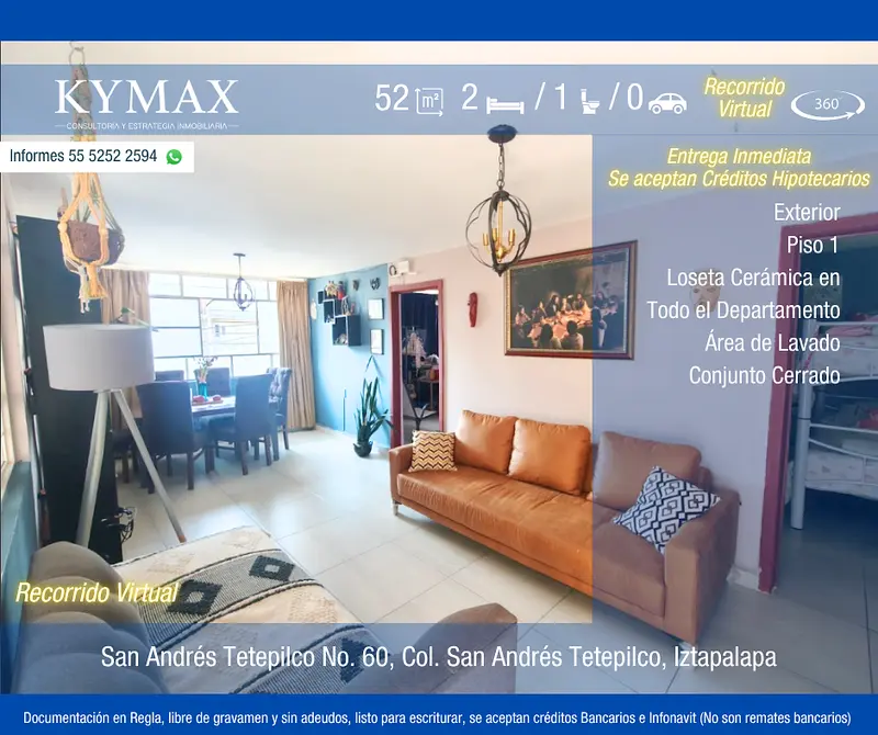 Departamento en venta · San Andrés Tetepilco, Iztapalapa, Ciudad de México
