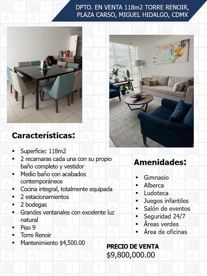 Departamento en venta · Granada, Miguel Hidalgo, Ciudad de México