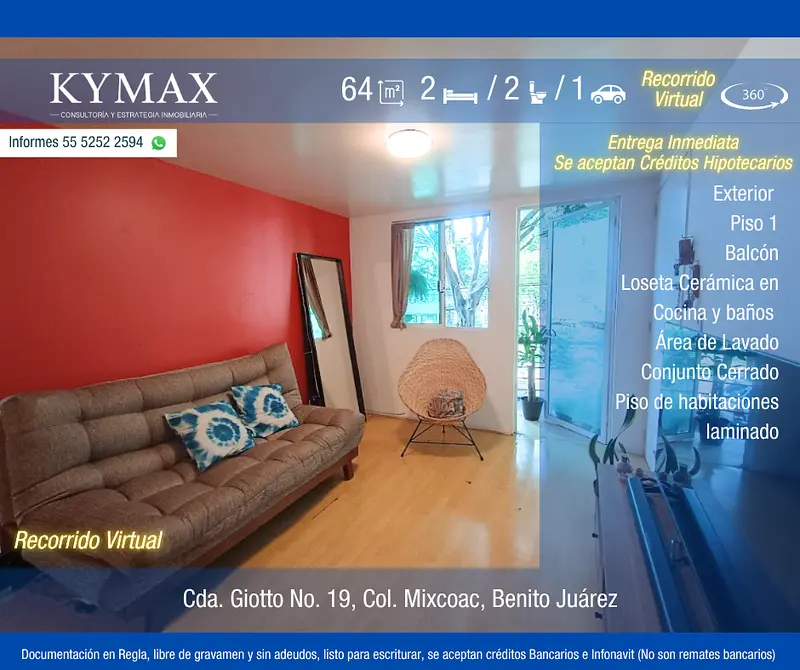 Departamento en venta · Mixcoac, Mixcoac, Benito Juárez, Ciudad de México