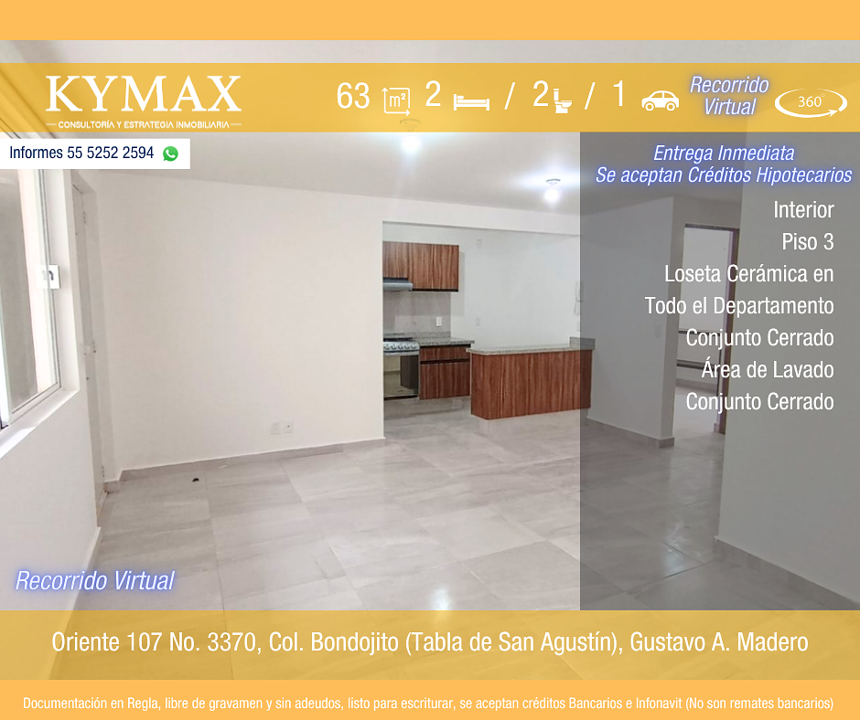 Departamento en venta · Bondojito, Gustavo A. Madero, Ciudad de México