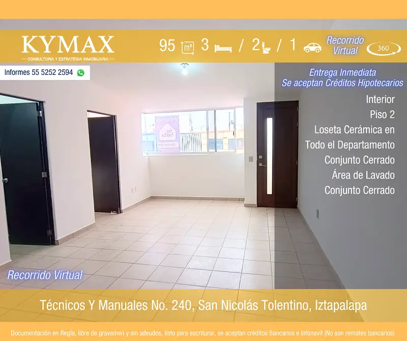 Departamento en venta · San Nicolás Tolentino, Iztapalapa, Ciudad de México Departamento en venta · San Nicolás Tolentino, Iztapalapa, Ciudad de México