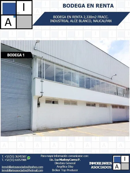 Bodega en renta · Industrial Alce Blanco, Naucalpan de Juárez, Estado de México