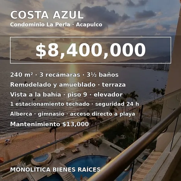 Departamento en venta · Costa Azul, Acapulco de Juárez, Guerrero