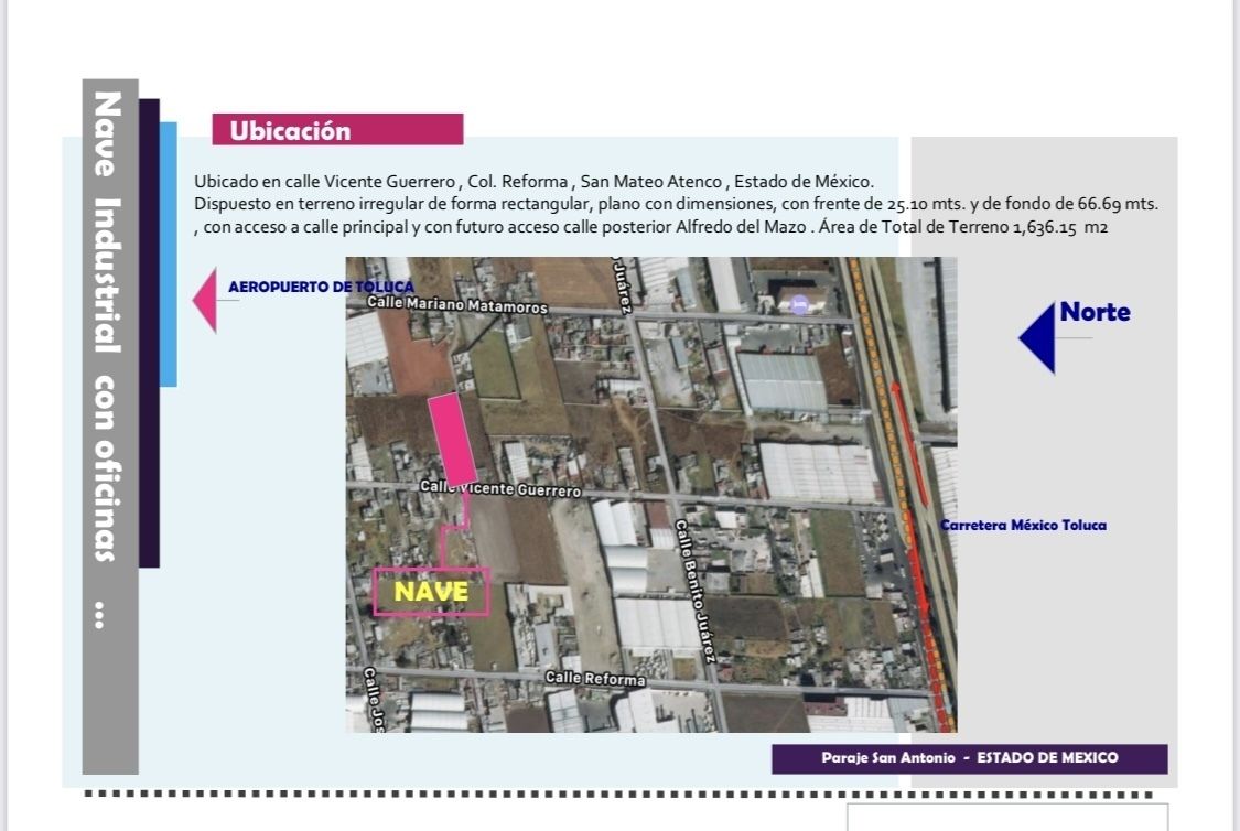 Nave industrial en venta · San Mateo Atenco, Estado de México