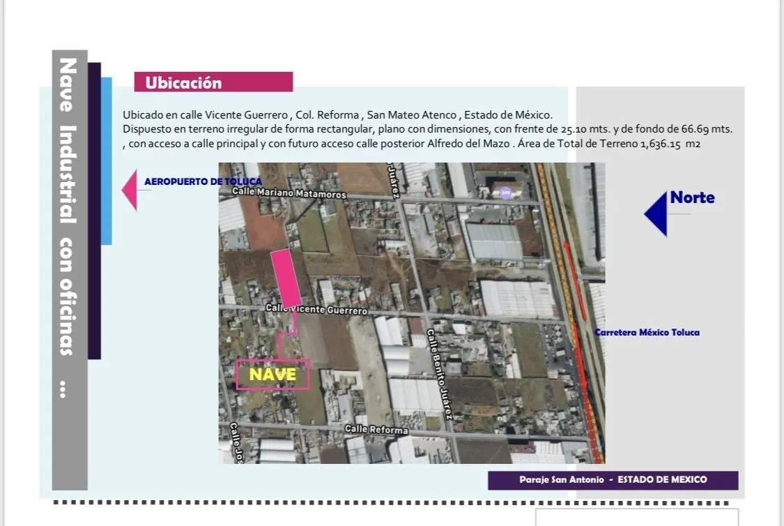 Nave industrial en venta · Reforma, San Mateo Atenco, Estado de México
