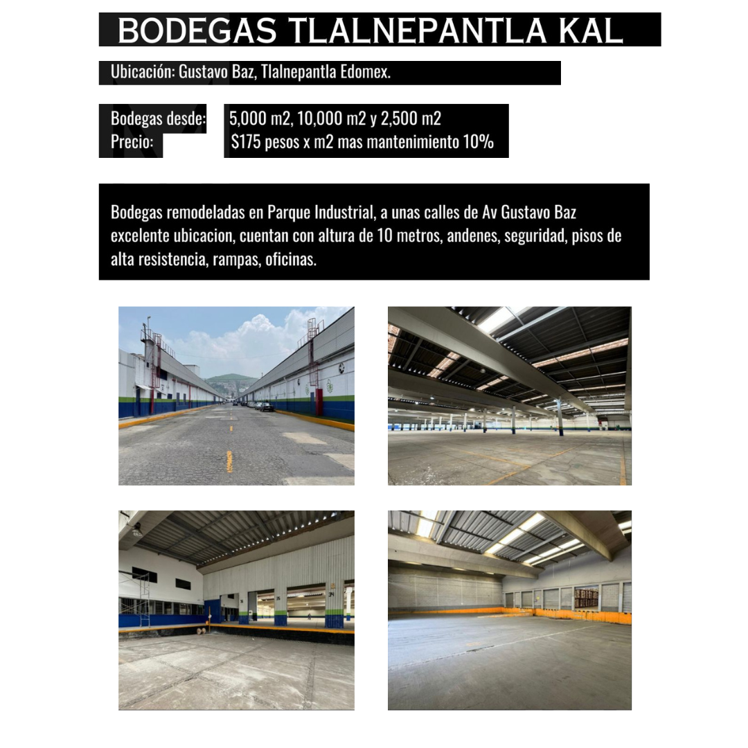 Nave industrial en renta · Industrial Tlalnepantla, Tlalnepantla de Baz, Estado de México